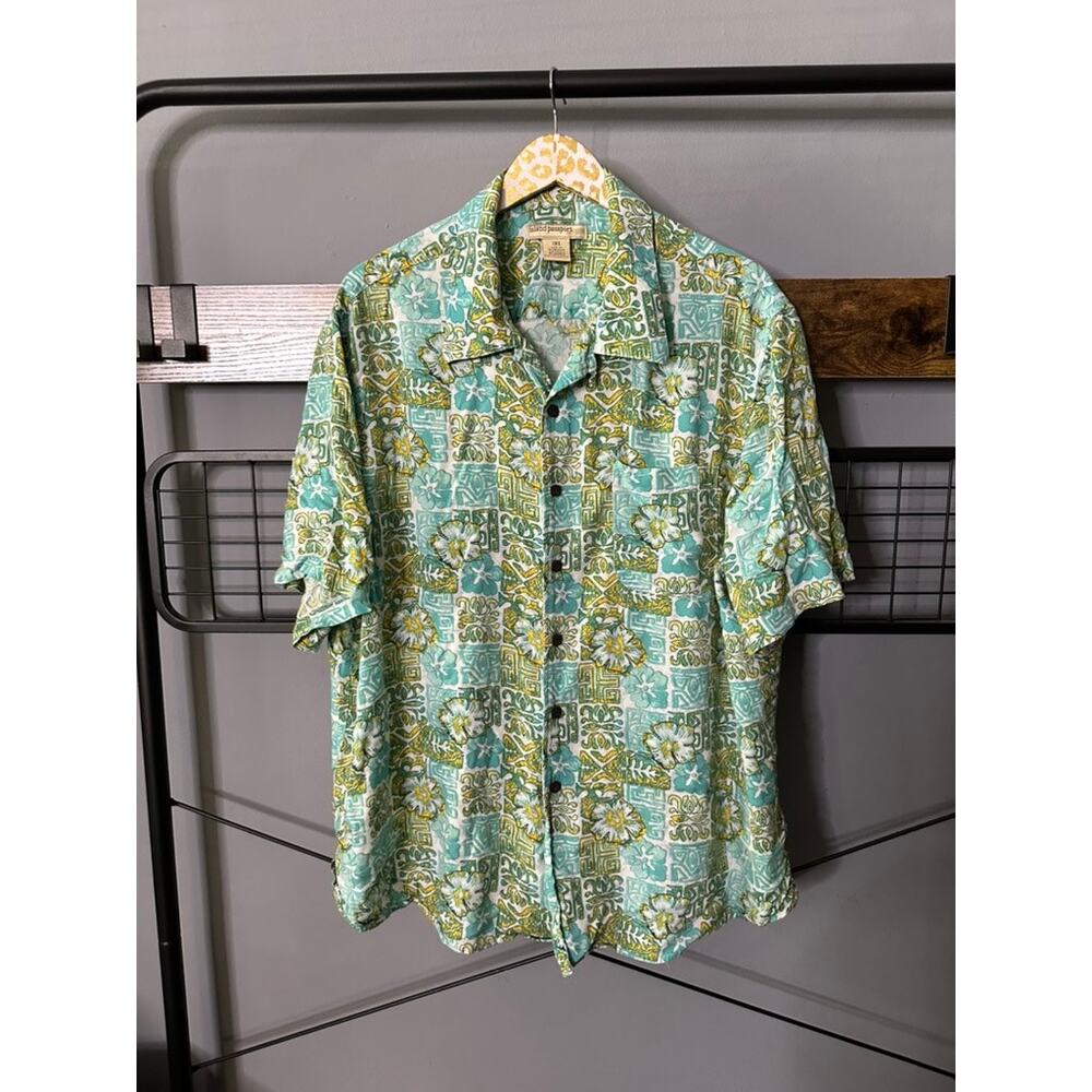 Island Passport Men's Hawaiian Button Front Shirt | 1XL